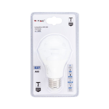 Lampadina LED 9W A60 E27 6400K (Blister 1 pezzo)