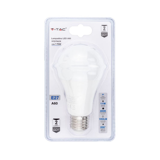 Lampadina LED 11W A60 E27 4000K (Blister 1 pezzo)