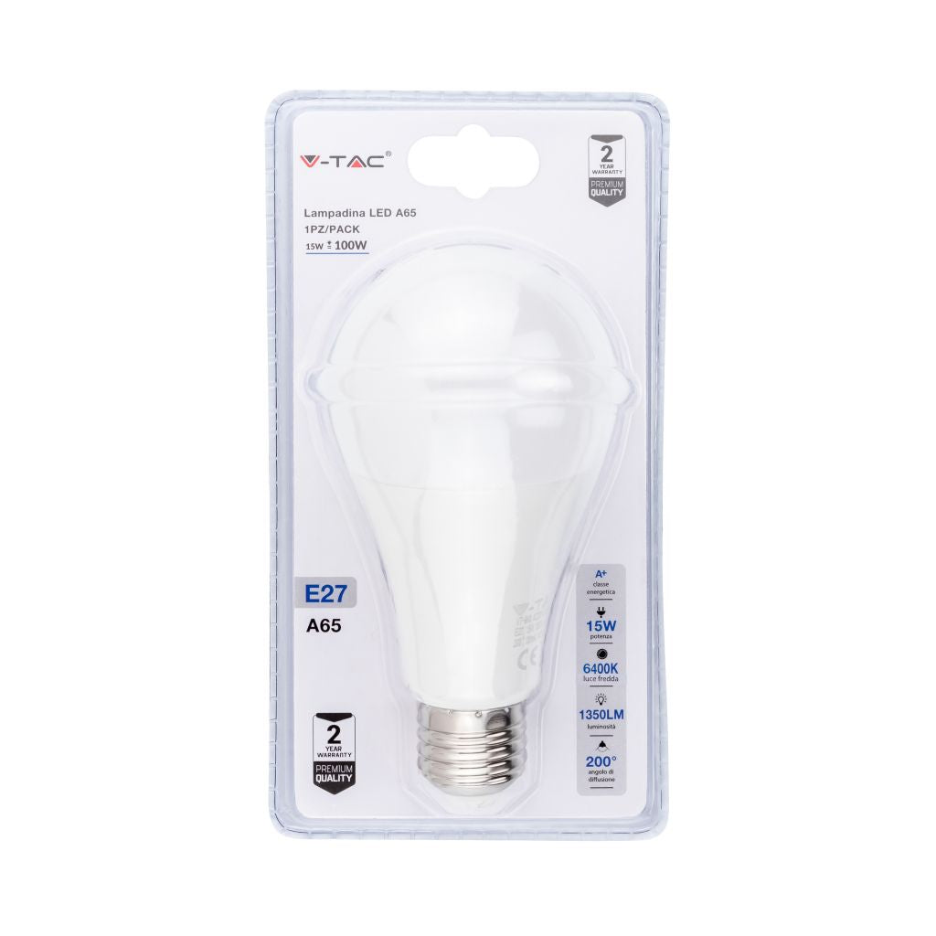 Lampadina LED 15W A60 E27 6400K (Blister 1 pezzo)