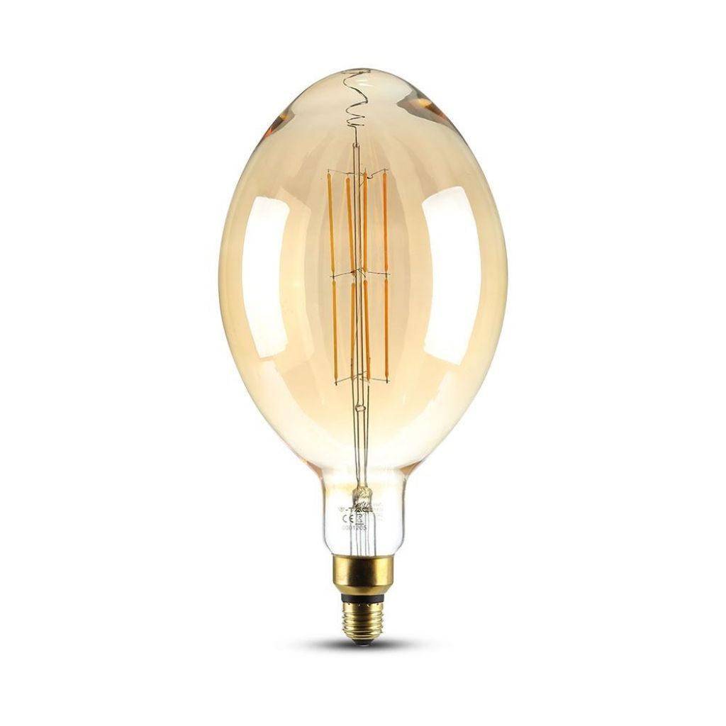 LED Bulb - 8W Straight Filament E27 BF180 Amber Dimmable 2000K