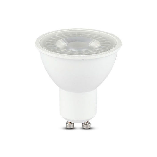 LED Spotlight - 6W GU10 Plastic With Lens Cover 6400K CRI 95+