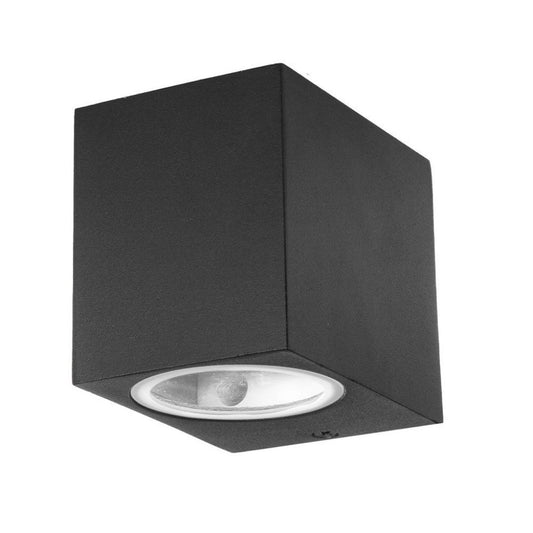 Wall Sleek Fitting GU10 Aluminium Body Square Black 1 Way IP44