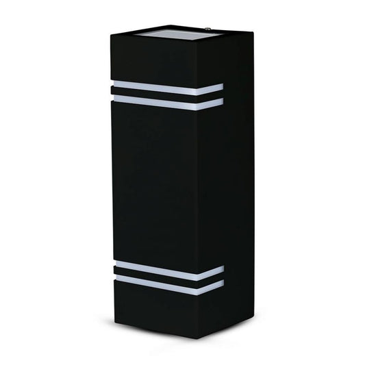 Wall Sleek Fitting GU10 Steel Body Square Black 2 Way IP44