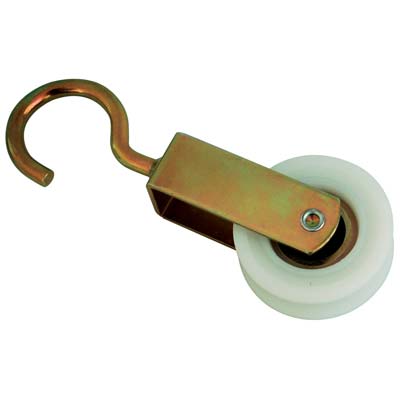 CARRUCOLA NYLON + CUSCINETTO + GANCIO