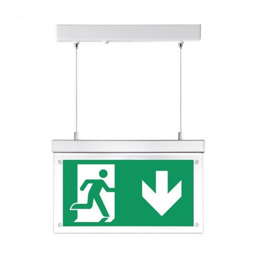 2W Surface Hanging Emergency Exit Light 12 Hours Charging 6000K