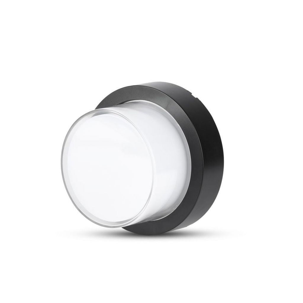 12W LED Wall Light Black Round 3000K