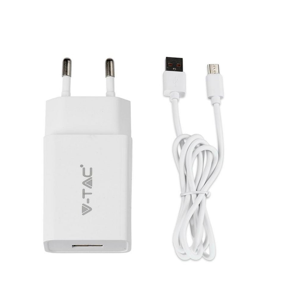 Charging Set With Travel Adapter Micro USB Cable White