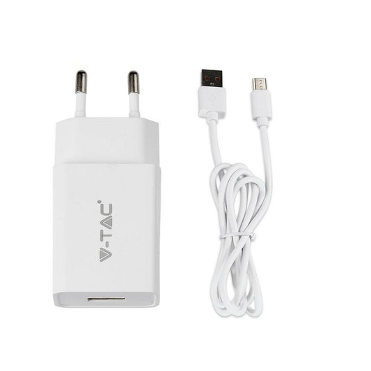 Charging Set With Travel Adapter Micro USB Cable White