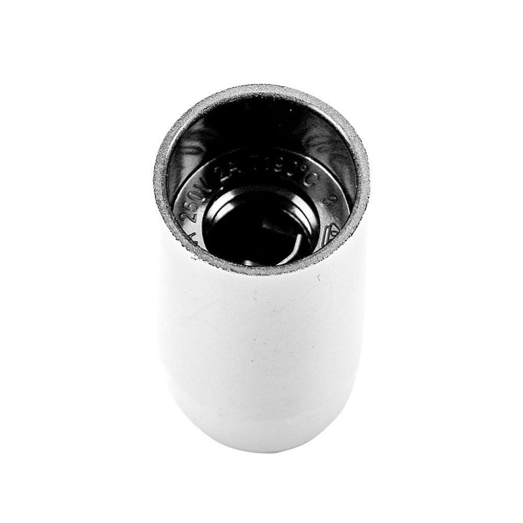 Attacco E14 in Bachelite Bianco