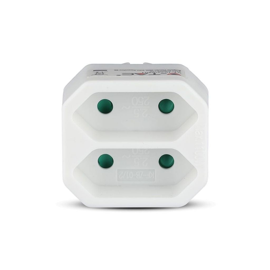 2 Outlet Adapter 2.5A  White Label + Poly Bag