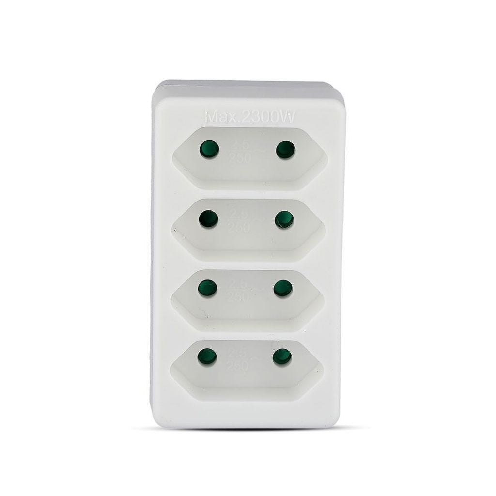 4 Outlet Adapter 2.5A  White Label + Poly Bag