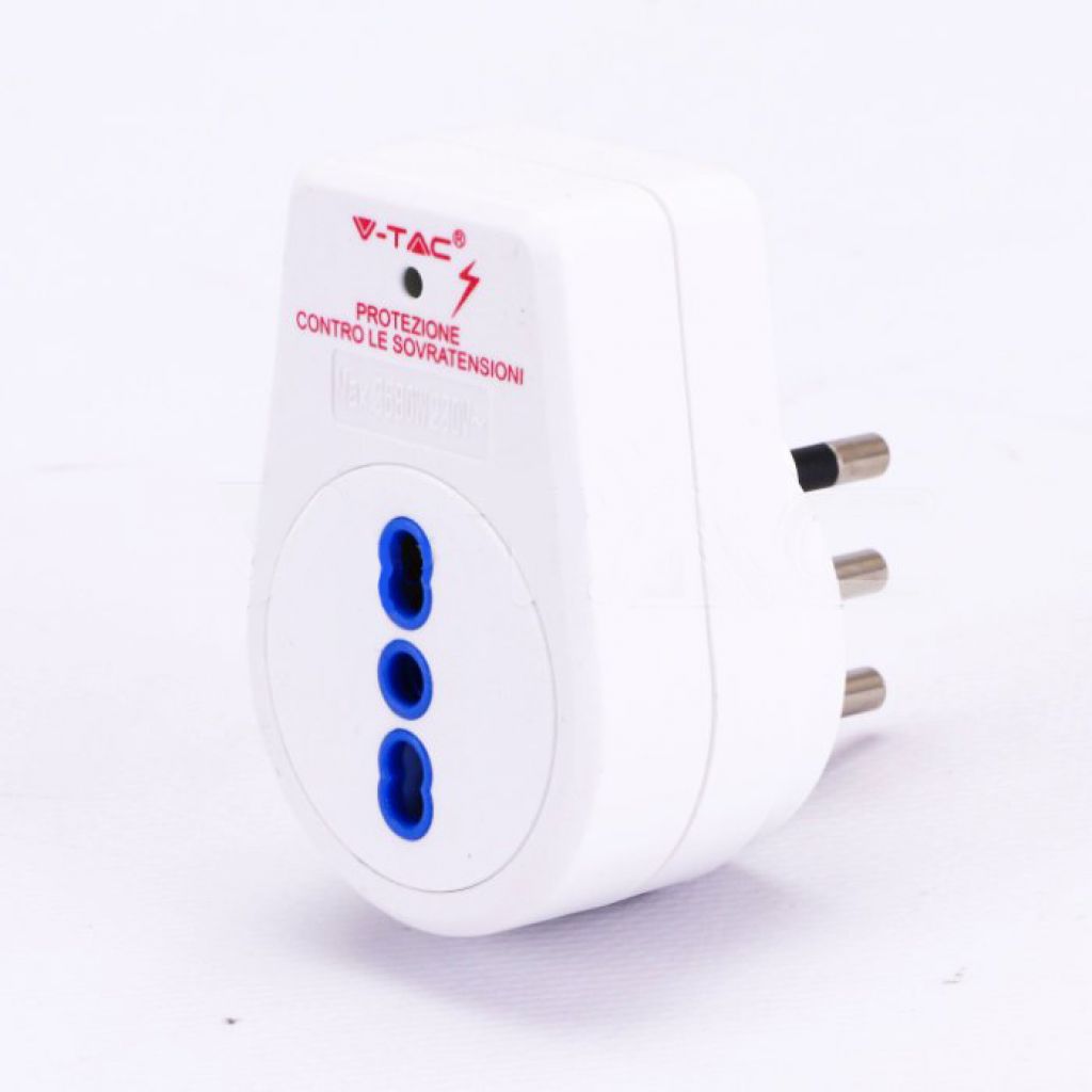 Adattatore Presa Italiana 1 Via 10/16A Con Protezione Contro Le Sovratensioni Con Plug Italiana Da 16A