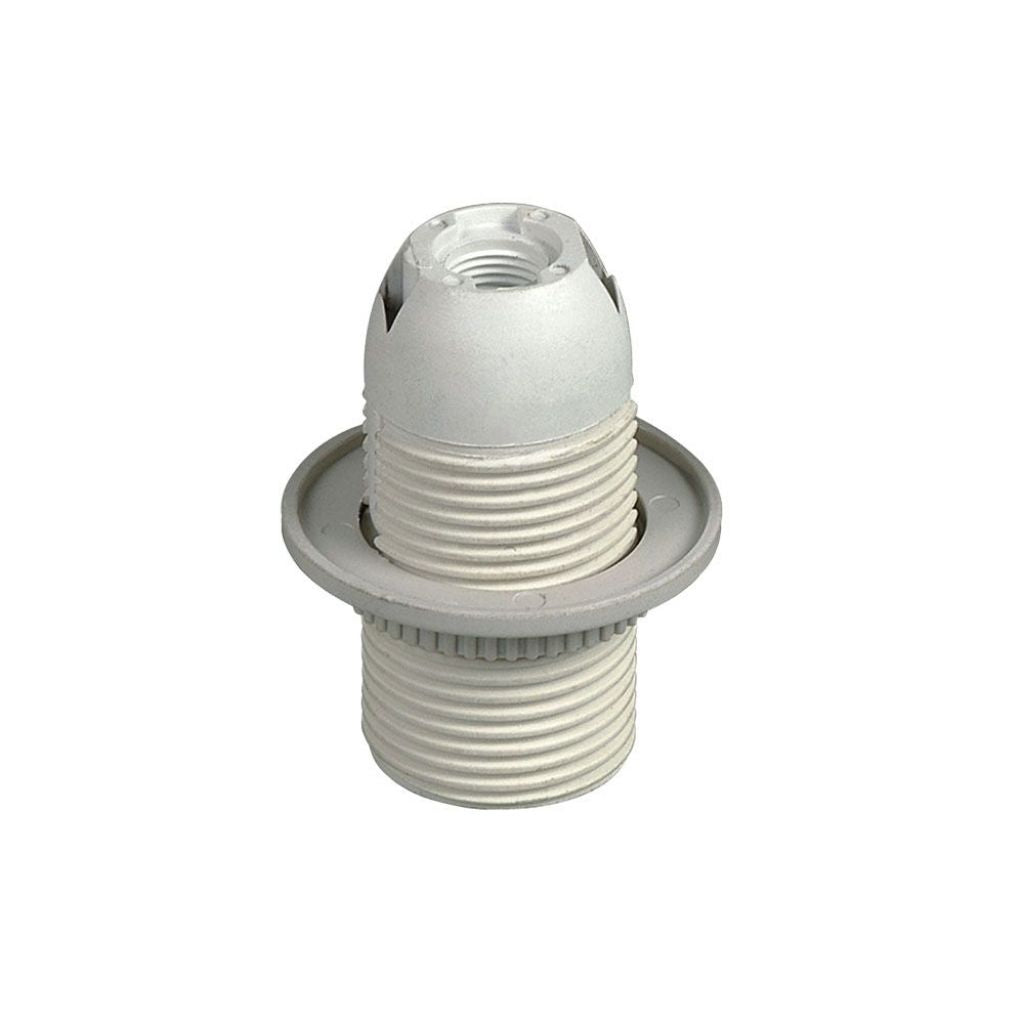 E27 Lamp Holder ( Polybag + Card) White With Sunshade