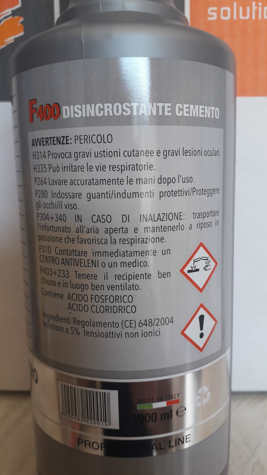 DISINCROSTANTE ACIDO PER CEMENTO F400 LT 1